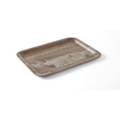 Tác servírovacís melaminovým laminátem se vzorem dřeva, AmerBox, Tmavé dřevo, 240x340mm | 508923